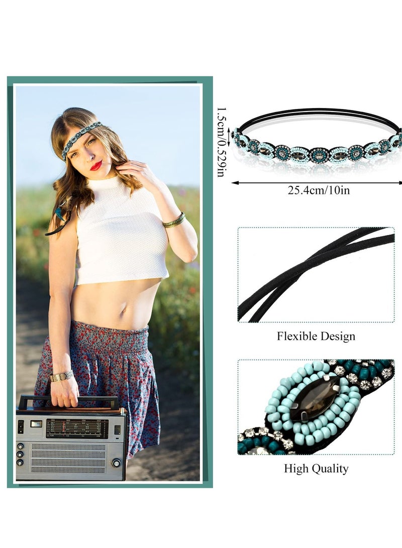 SYOSI Hippie Costume Set Include Peace Sign Necklace Headband Hair Wreath Sunglasses 60s 70s Dressing for Women  - Image 5
