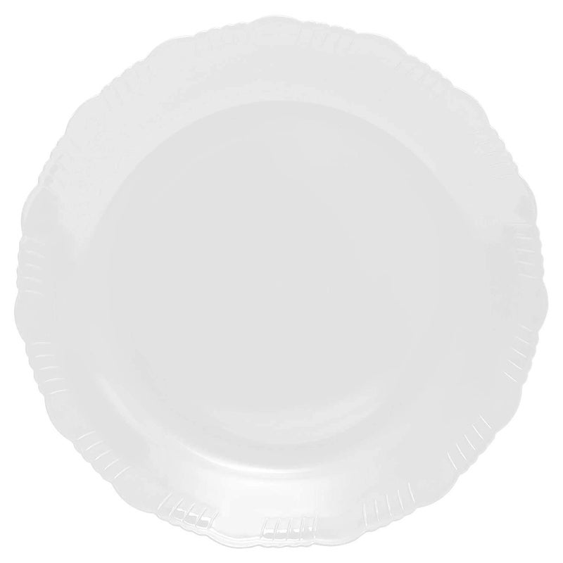 Cutting EDGE Round Colorful Set of Dinner Plates for Families Daily Use Parties Unbreakable Kid Friendly Dishwasher Safe White Set of 4 - Image 4