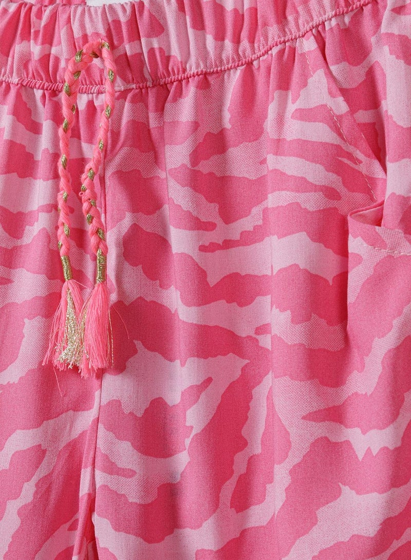 MINOTI Girls Jogger Trousers with Elastic Waist and Allover Print - Image 3