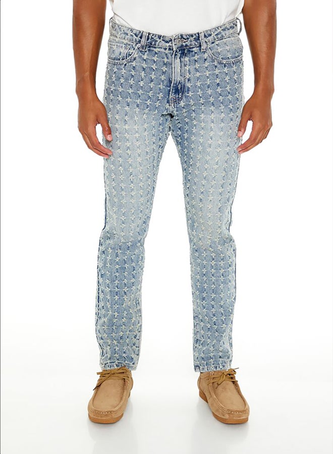 FOREVER 21 Distressed Slim-Fit Mid-Rise Jeans  - Image 2