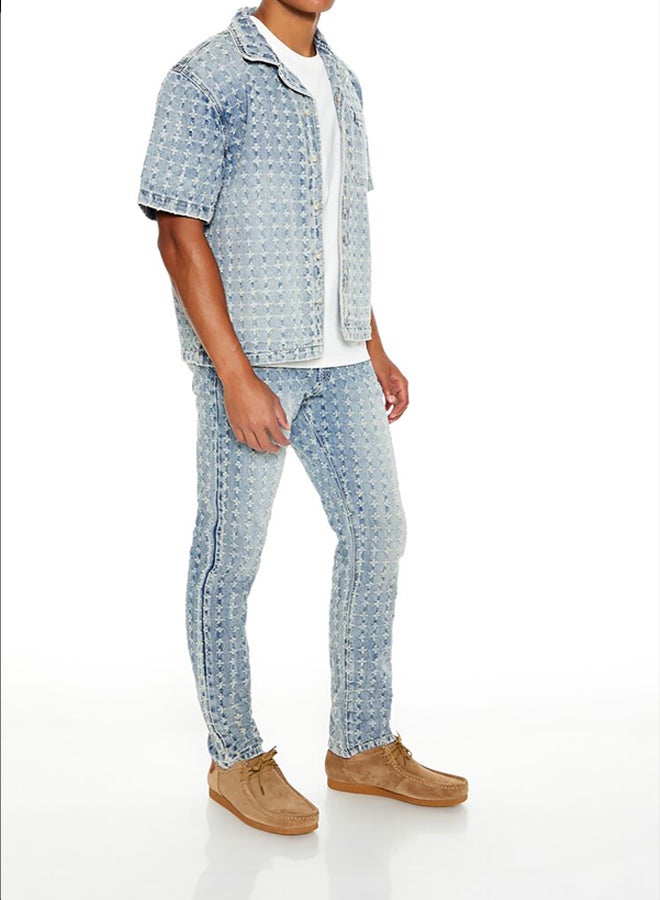 FOREVER 21 Distressed Slim-Fit Mid-Rise Jeans  - Image 4