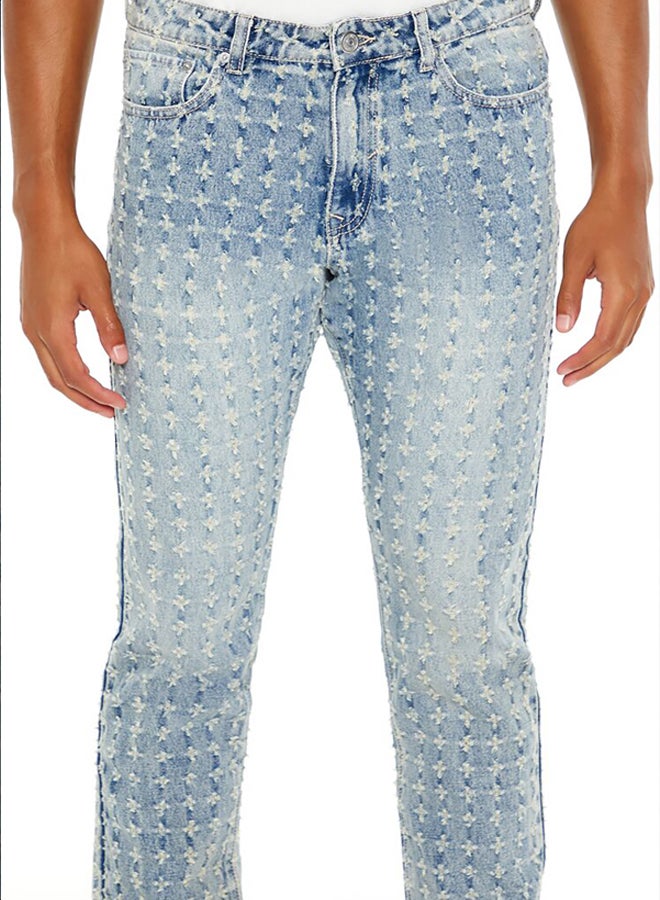 FOREVER 21 Distressed Slim-Fit Mid-Rise Jeans  - Image 3