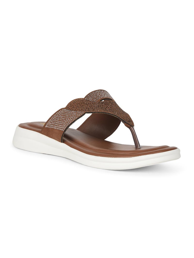 Bata Women's Casual Thong Slipper - Stylish, Comfortable & Lightweight Tan - Image 1