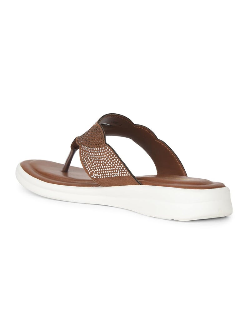 Bata Women's Casual Thong Slipper - Stylish, Comfortable & Lightweight Tan - Image 3