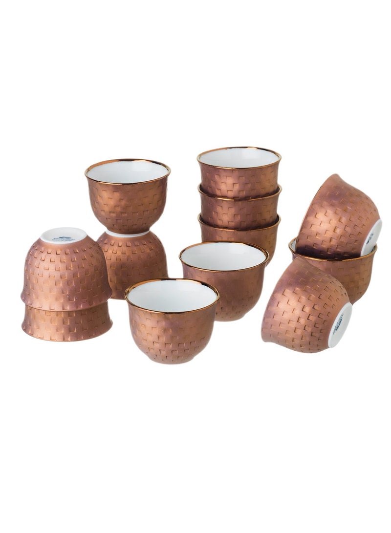 هيك طقم فناجين قهوة عربي ياباني نحاسي 12 حبة