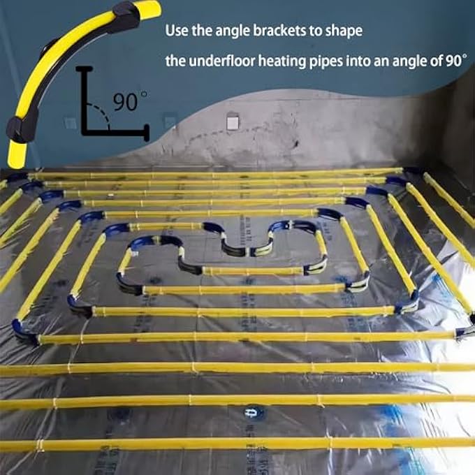 ANGLE BRACES FOR UNDERFLOOR HEATING, PIPE GUIDE BENDS, PACK OF 10, ANGLE BRACE, DEFLECTION ELBOW FOR PIPE GUIDE FOR PIPE DIAMETER 16-18 MM (BLACK, 16-18 MM) - Image 3