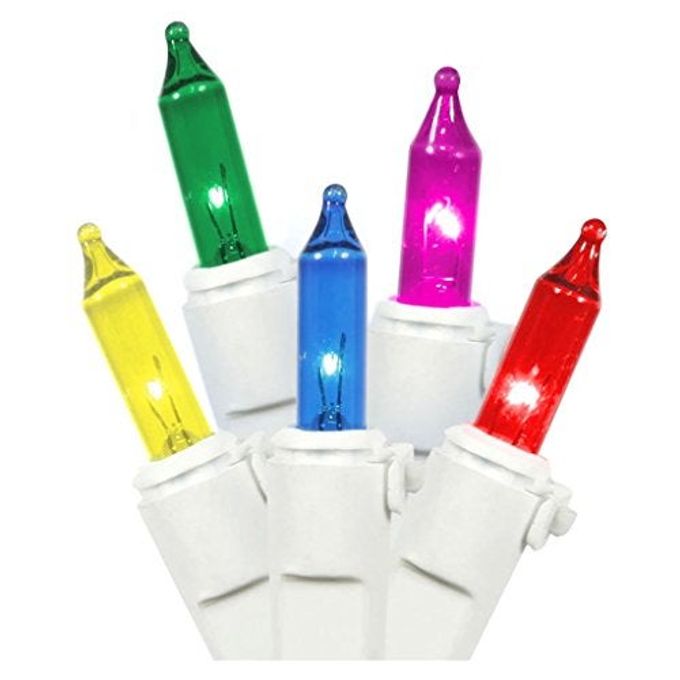 Brite Star 100-Count Stay-Straight Multicolor Window Icicle Lights Set White Wire Mini Lights - Image 2