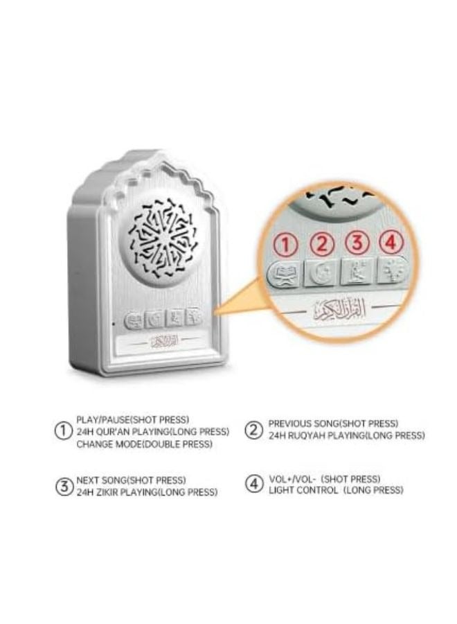 Equantu Quran Decoration Wall Plug Beautiful Quran Speaker, Complete Quran Recitation Zikir Speaker for Home, Mosque, Office - Image 3