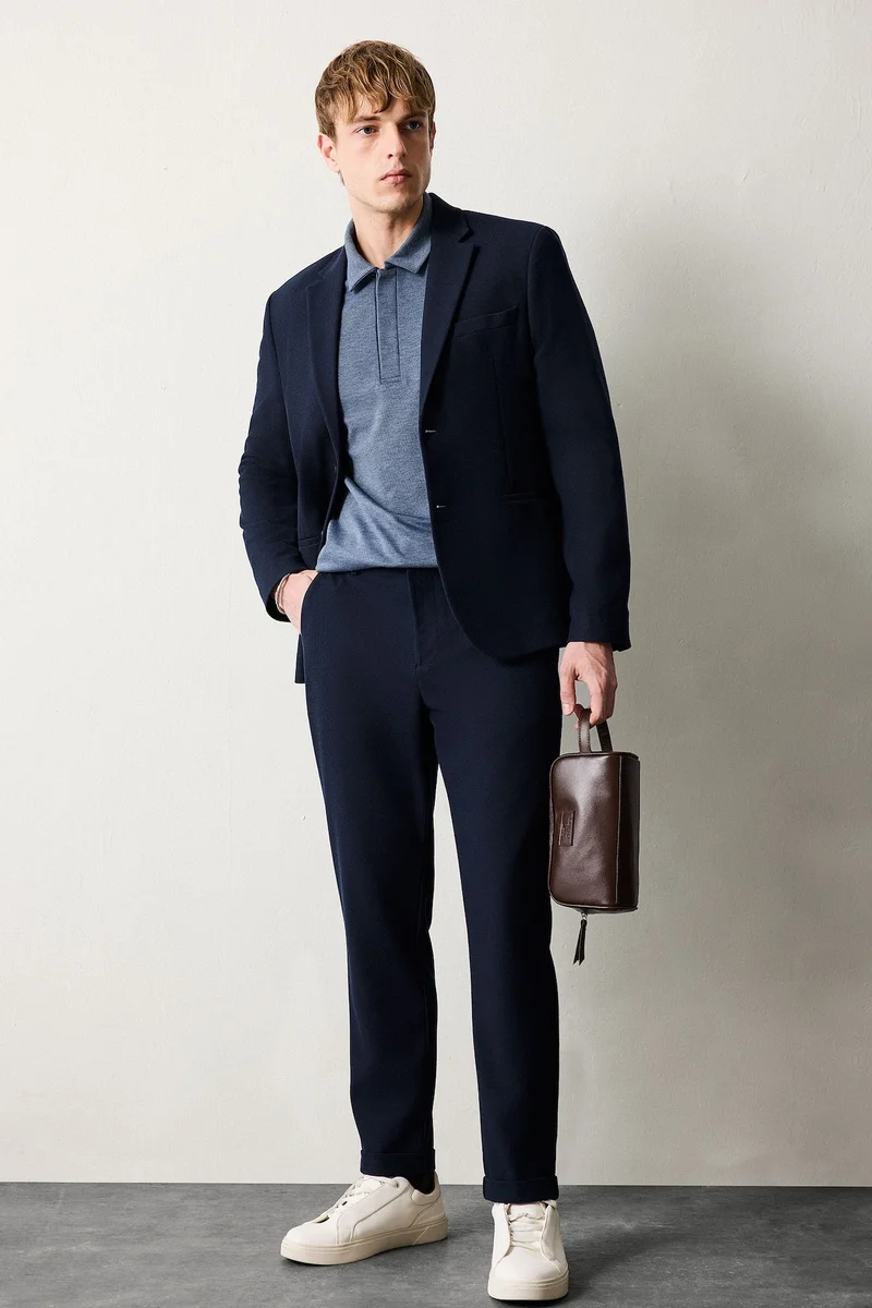 Fitted Straight Leg Trousers