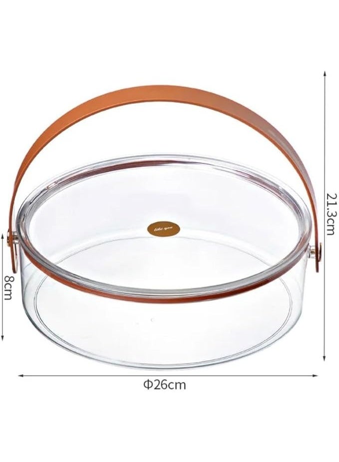 صينية تقديم مقسمة شفافة مع غطاء ومقبض – علبة متعددة الاستخدام لتخزين وتقديم الطعام والحلوى والفواكه والمكسرات - Image 4