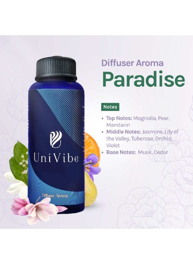 Univibe دفيوزر أرومـا – Paradise | زيت أروماثيرابي زهري | ماغنوليا، ياسمين، كمثرى، تيوبروز و أرز | عطر منعش للمنازل والمكاتب والسبا - Image 3