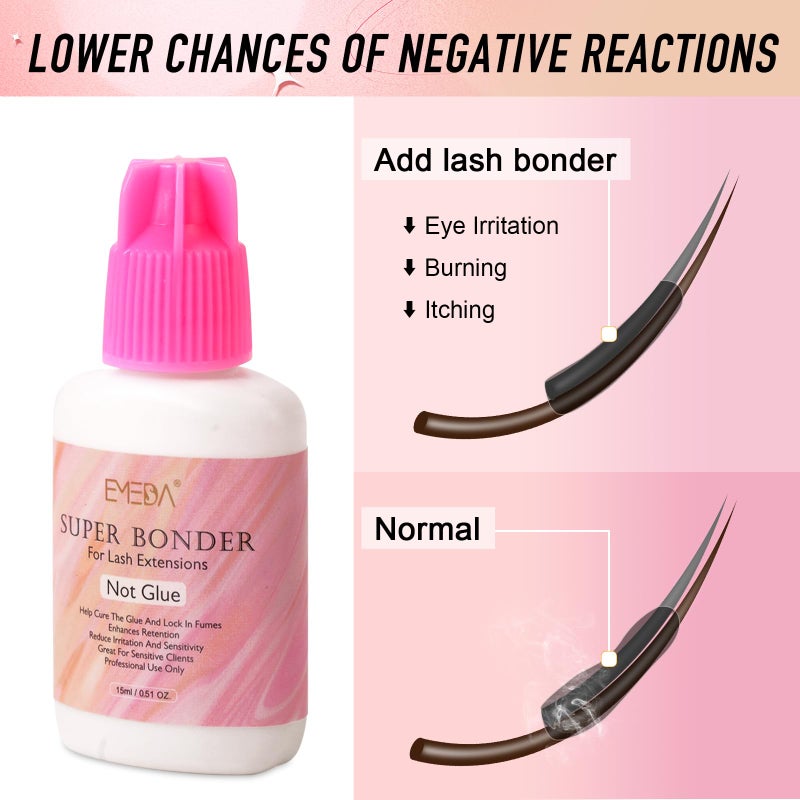 EMEDA Lash Bonder for Eyelash Extensions, Not Adhesive, Glue Accelerator for lash Extensions, Sealer Adhesive, Speed up Drying Time,Add Glue Elasticity,Lock in Fume(15ml Super Bonder Sealant) - Image 4