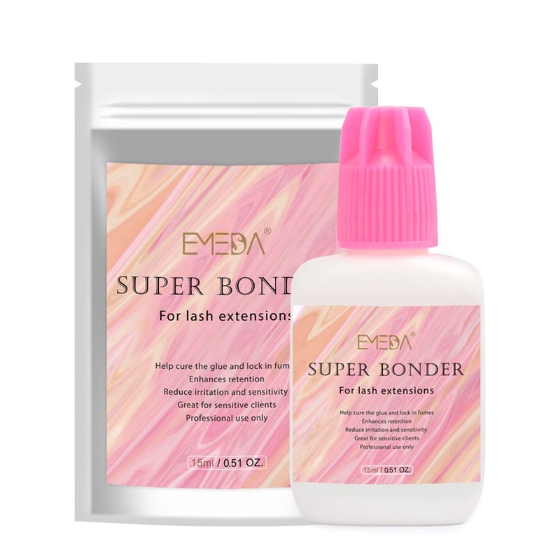 EMEDA Lash Bonder for Eyelash Extensions, Not Adhesive, Glue Accelerator for lash Extensions, Sealer Adhesive, Speed up Drying Time,Add Glue Elasticity,Lock in Fume(15ml Super Bonder Sealant) - Image 1