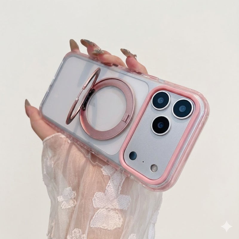 Big Window White Clear Case | 360° Kickstand + MagSafe Charging For iPhone Series - Image 2