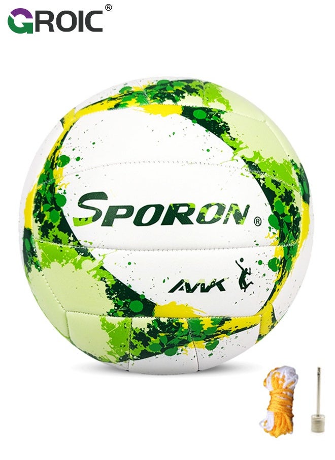 GROIC Volleyball Official Size 5, Volleyball Kit, Volleyballs, Soft Volleyball Beach Volleyball Pool Volleyball for Indoor Outdoor Beach, Training Equipment Volleyball Training, Competition, Gym  - Image 2