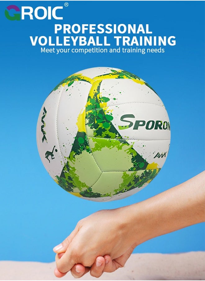 GROIC Volleyball Official Size 5, Volleyball Kit, Volleyballs, Soft Volleyball Beach Volleyball Pool Volleyball for Indoor Outdoor Beach, Training Equipment Volleyball Training, Competition, Gym  - Image 4