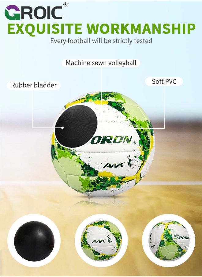 GROIC Volleyball Official Size 5, Volleyball Kit, Volleyballs, Soft Volleyball Beach Volleyball Pool Volleyball for Indoor Outdoor Beach, Training Equipment Volleyball Training, Competition, Gym  - Image 3