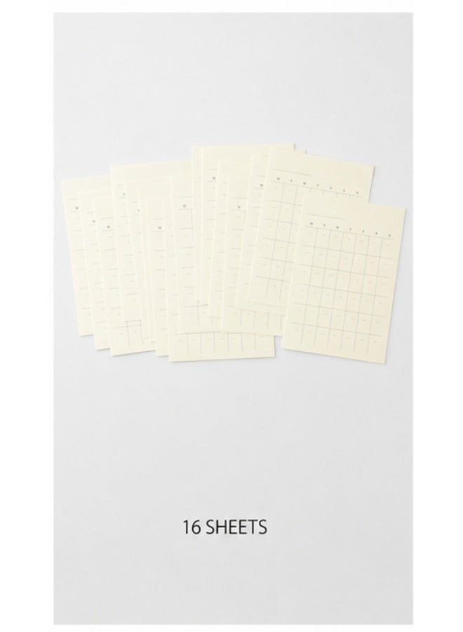 MIDORI MD Undated Monthly Diary Stickers 84794006, approx. 138 x 95 mm, 16 stickers, Cream / Pastel, MD Paper, 16-piece pad for custom planners - Image 4