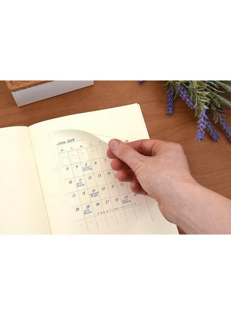 MIDORI MD Undated Monthly Diary Stickers 84794006, approx. 138 x 95 mm, 16 stickers, Cream / Pastel, MD Paper, 16-piece pad for custom planners - Image 1