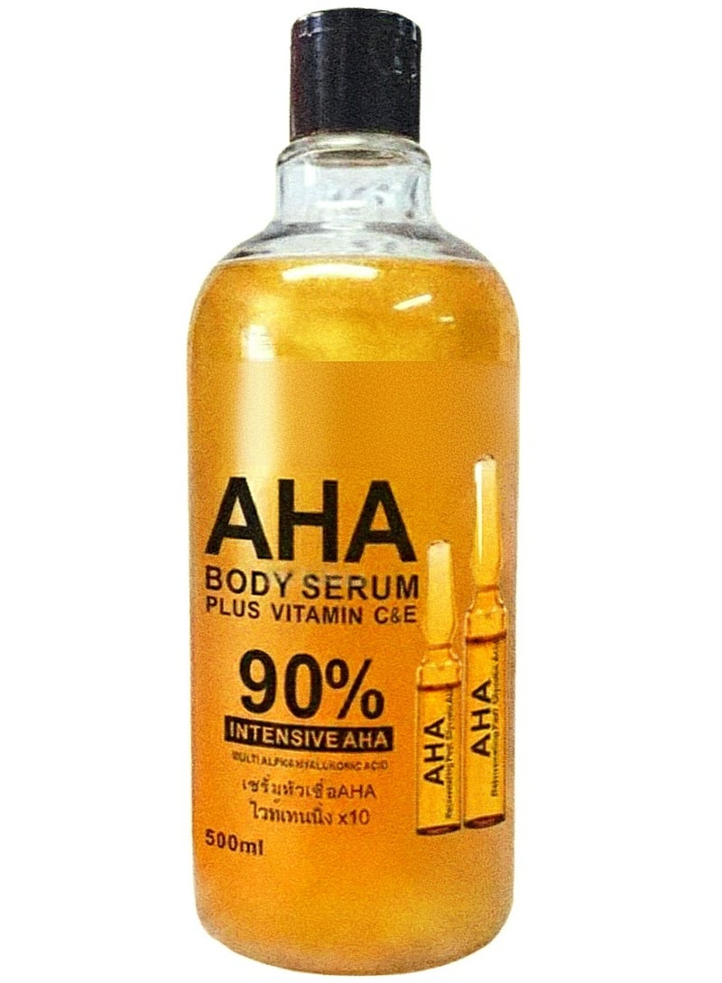 آها سيروم الوجه والجسم 90% أحماض ألفا هيدروكسي المكثفة لترطيب أعمق ومكافحة الشيخوخة ,بالإضافة إلى فيتامين سي & إي 500 مل . - Image 1