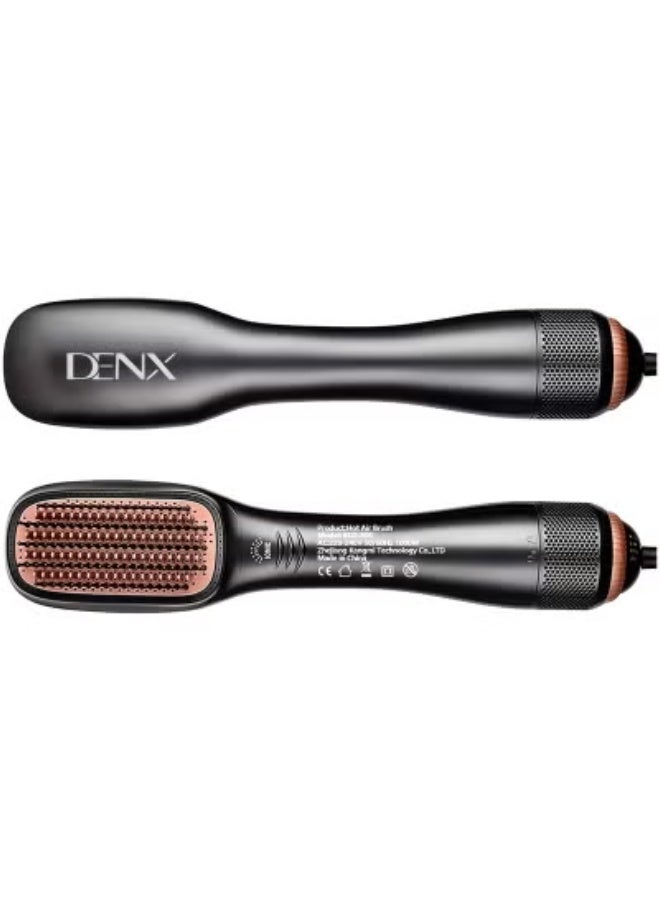 Denx 2-in-1 Hot Air Brush for Hair Drying, Straightening & Volumizing | 1200W-1500W Power | 3 Adjustable Heat & Speed Settings | Max Temperature 155°C | Oval Barrel Design for Easy Styling | Lightweight Blow Dryer Brush for All Hair Types – Model DX1353 - Image 1