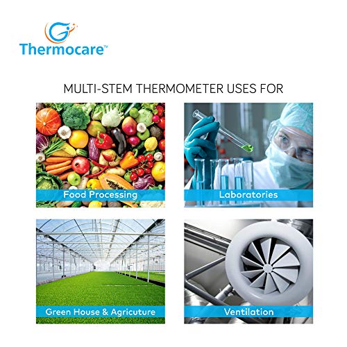 Thermocare Glass Multi Stem Digital Thermometer with External Sensing Probe and Portable LCD Digital, Pack Of 1 - Image 5
