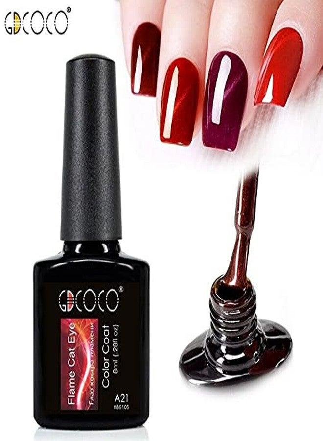 GDCOCO 3D Cat Eye Gel Newest Flame Red Color Nail Gel Polish Soak off UV LED Gel Varnish Glitter Magnet DIY Gel Lacquer (GD-8ml-A25) - Image 3
