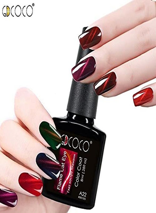 GDCOCO 3D Cat Eye Gel Newest Flame Red Color Nail Gel Polish Soak off UV LED Gel Varnish Glitter Magnet DIY Gel Lacquer (GD-8ml-A25) - Image 4