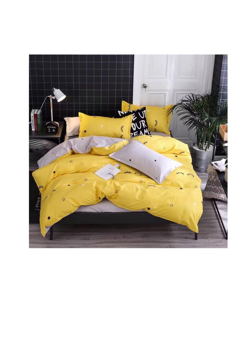 4pcs soft and breathable cotton single comforter for All seasons duvet inserted bedding set 