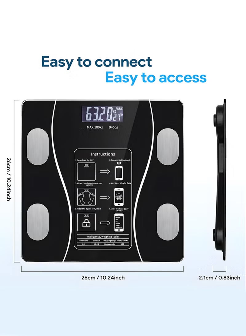NextWave Smart Scale for Body Weight | Digital Bathroom Weighing Scale with App | Measures BMI, Weight, Fat %, Muscle Mass | Step-On Technology | Max 180kg / 400 lbs - Image 2