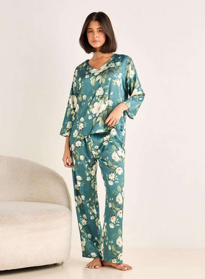Splash FAV Pyjama Set V neck Top & Trousers - Image 1