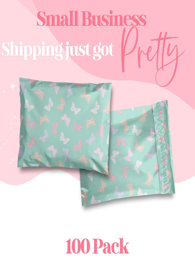 Pretty Package Store 6x9 Designer Poly Mailer 100 Pack Heavy Duty Waterproof Self Seal Shipping Bags for Small Business Large Mailing Envelopes Bulk Tear Resistant Packaging Butterfly - Image 2