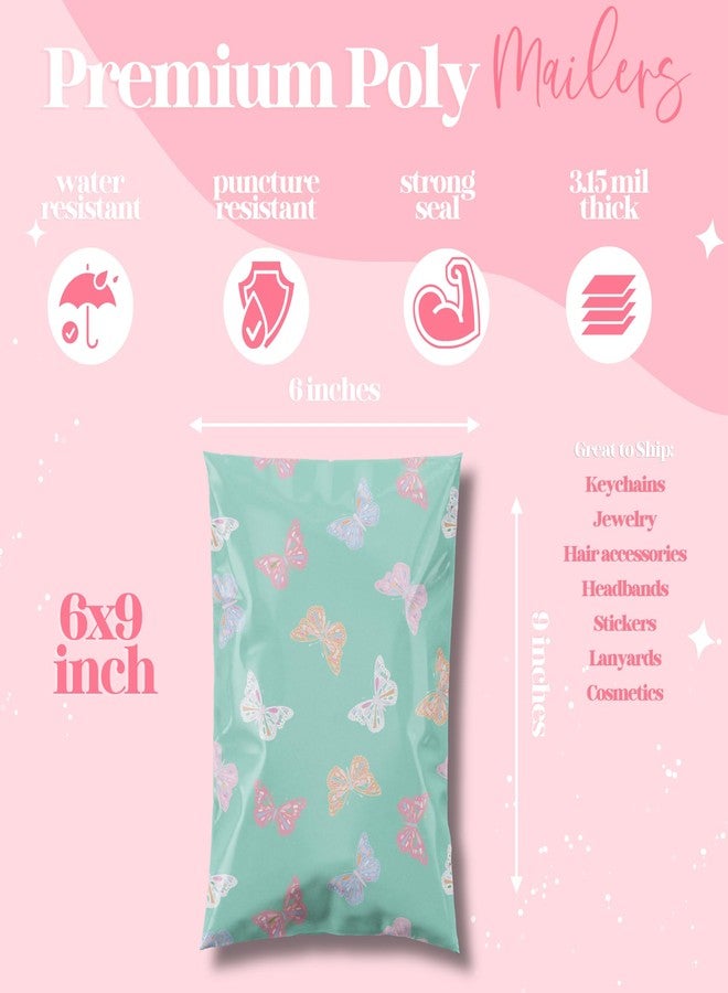 Pretty Package Store 6x9 Designer Poly Mailer 100 Pack Heavy Duty Waterproof Self Seal Shipping Bags for Small Business Large Mailing Envelopes Bulk Tear Resistant Packaging Butterfly - Image 3