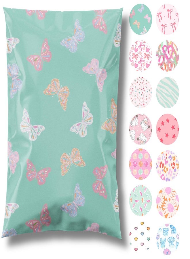 Pretty Package Store 6x9 Designer Poly Mailer 100 Pack Heavy Duty Waterproof Self Seal Shipping Bags for Small Business Large Mailing Envelopes Bulk Tear Resistant Packaging Butterfly - Image 1