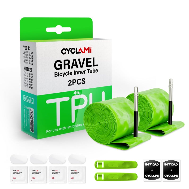 Cyclami 2 Pack TPU Inner Tube 700C x 32C-47C Gravel & 29'' MTB for ALLRoad & Gravel Bike Tire Upgraded Durability Bicycle Tube 45MM Length of Presta Valve Lightweight - Image 1