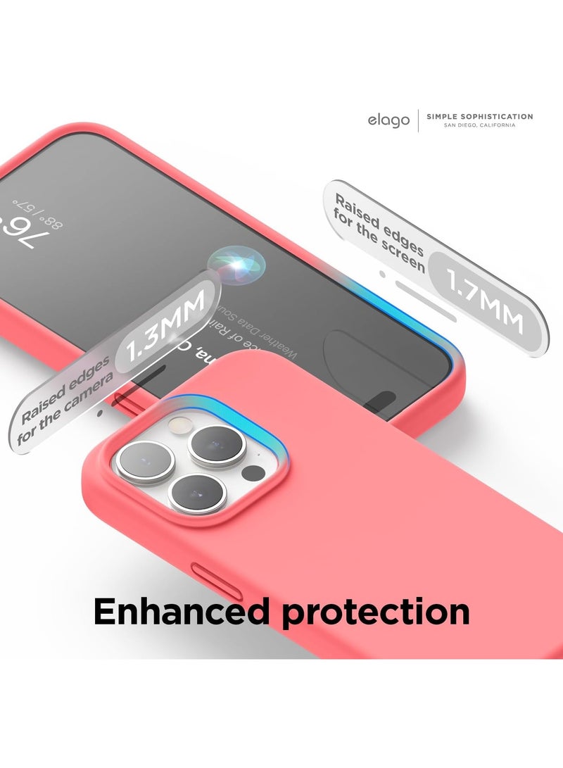 elago Liquid Silicone for iPhone 15 Pro MAX case cover Full Body Protection, Shockproof, Slim, Anti-Scratch Soft Microfiber Lining - Pink - Image 3
