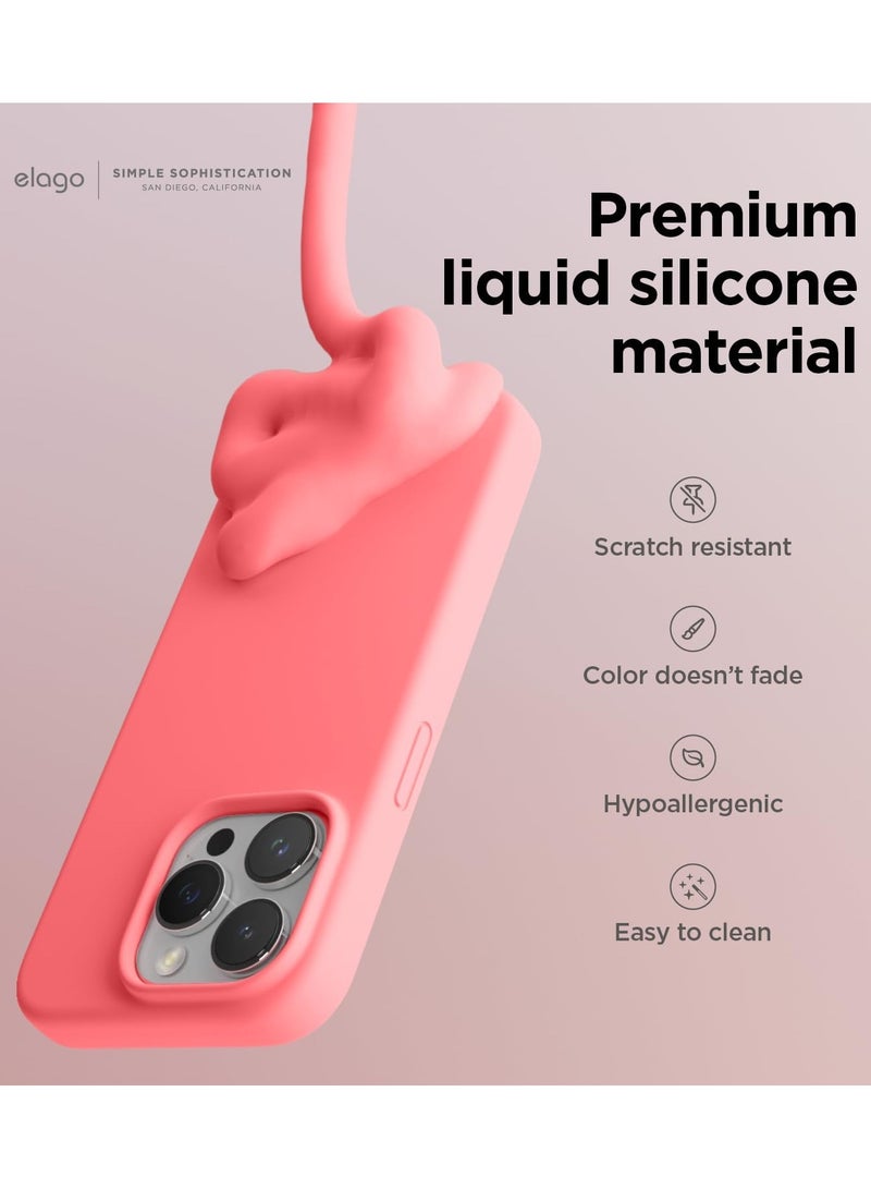 elago Liquid Silicone for iPhone 15 Pro MAX case cover Full Body Protection, Shockproof, Slim, Anti-Scratch Soft Microfiber Lining - Pink - Image 4
