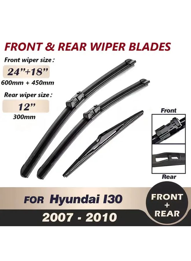Frameless Windshield Wiper Set 3pcs Kit For HYUNDAI i30 2018 2024 - Image 3