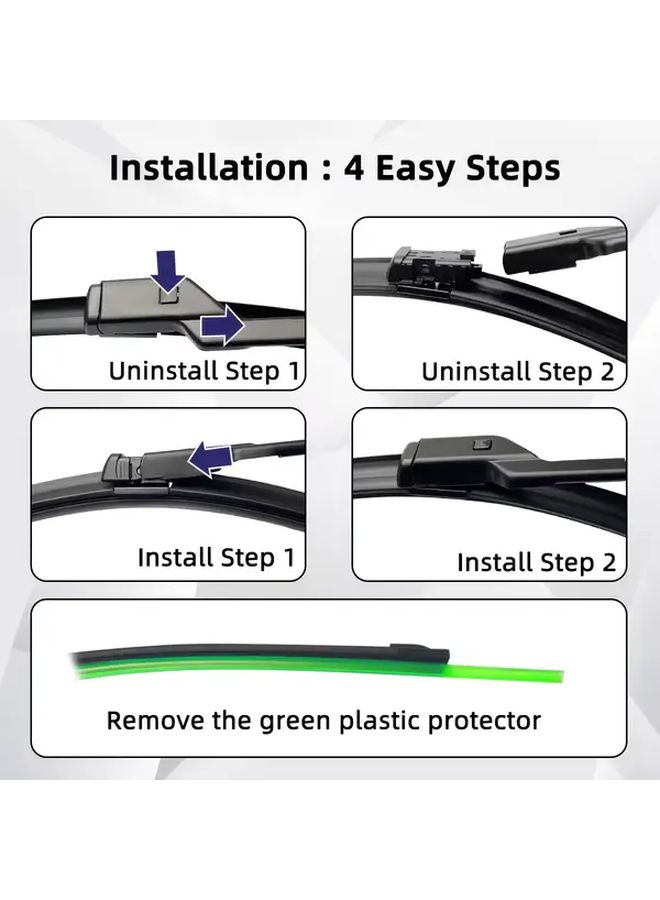 Frameless Windshield Wiper Set 3pcs Kit For HYUNDAI i30 2018 2024 - Image 5