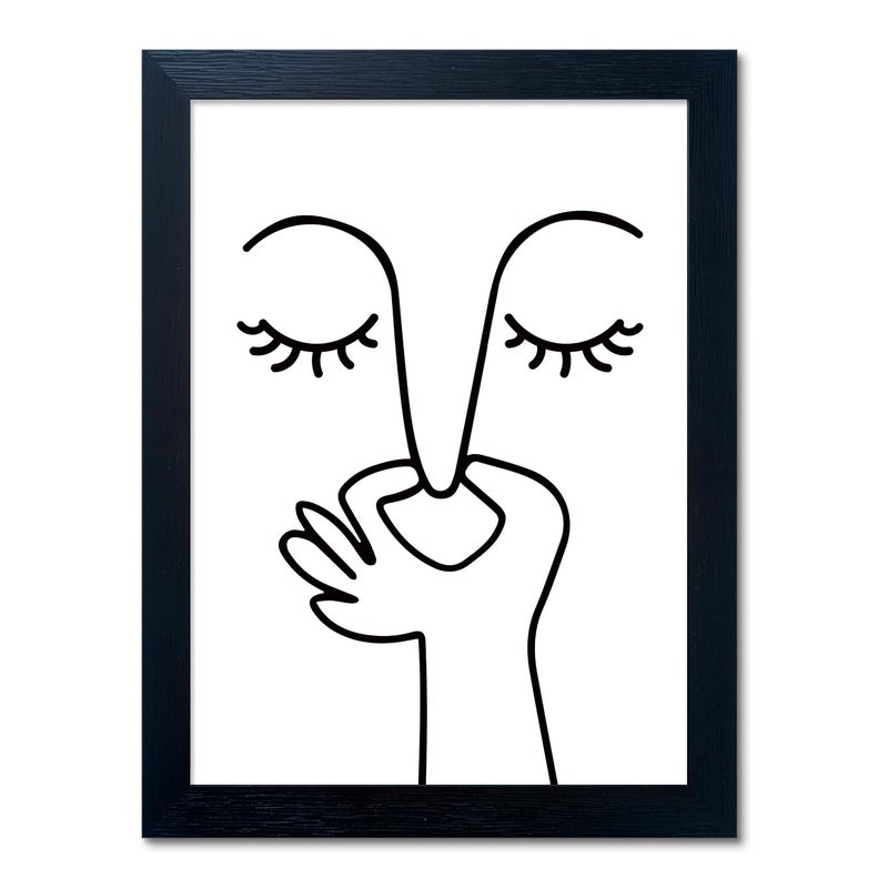 AIANHUA Black and White Bathroom Decor Bad Smell Humorous Wall Art Funny Canvas Print Guest Toilet Bathroom Sign Framed Modern Minimalistic Painting Artworks for Wall - Image 2