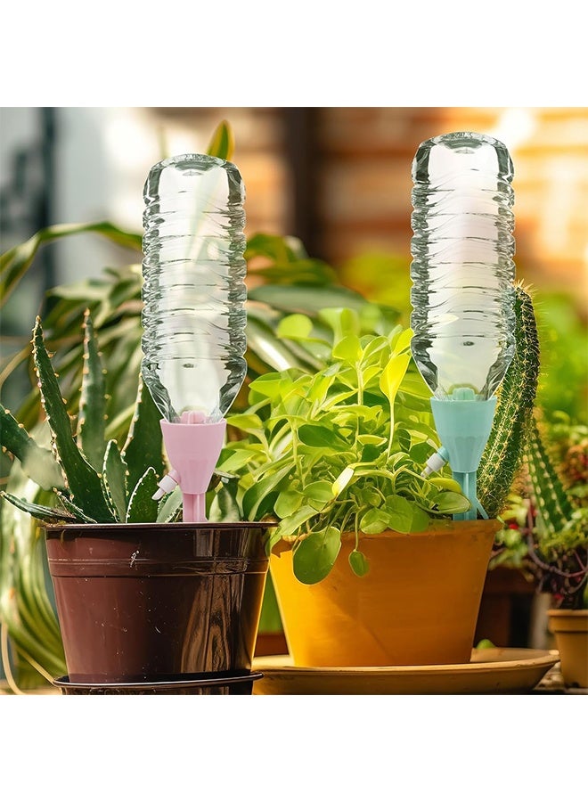JS 5 PCS New Upgraded Plant Self Watering Spikes, Adjustable Plant Watering Devices with Slow Release Control Switch Water Dripper, Watering Planter Insert, Automatic Plant Waterer for Vacations (Pink) - Image 4