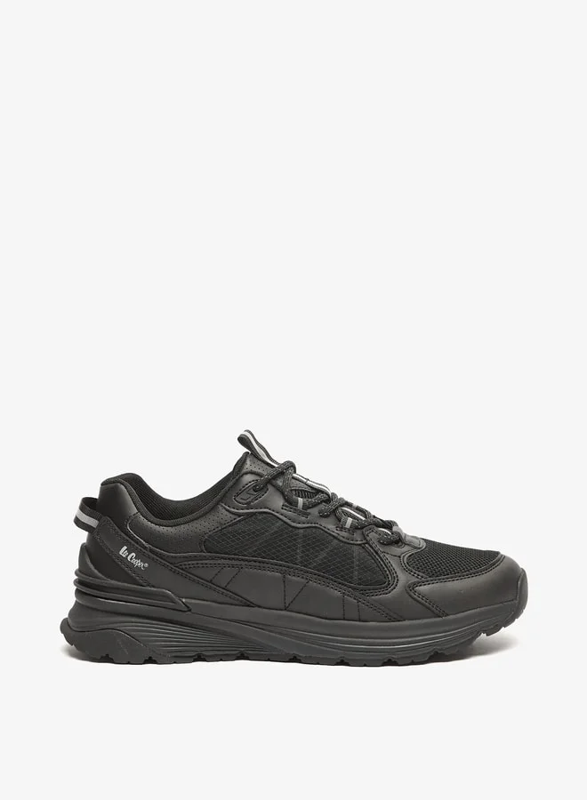 Lee Cooper Men's Textured Sneakers with Lace-Up Closure