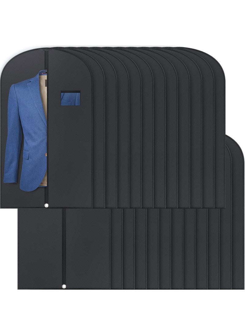 Woanger 24 Pack Black Garment Bag Bulk for Closet Storage 40 Inch Hanging Suit Bags Cover Clothes Cover for Hanging with Zipper and Clear Window for Travel Men Coat Jacket Dance Dress  - Image 1