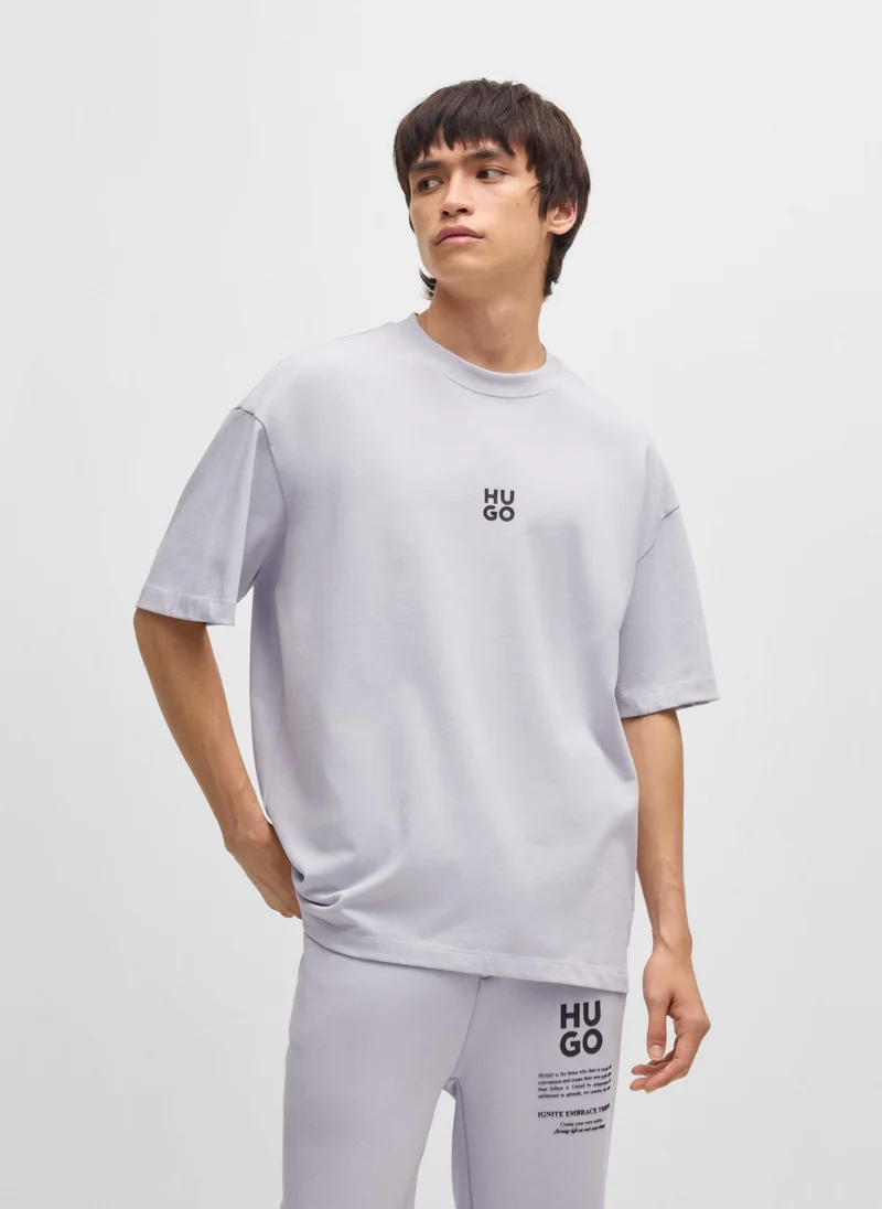 هوجو Stacked-logo T-shirt in cotton jersey