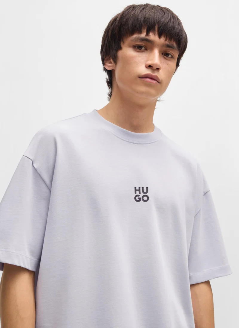 HUGO Stacked-logo T-shirt in cotton jersey