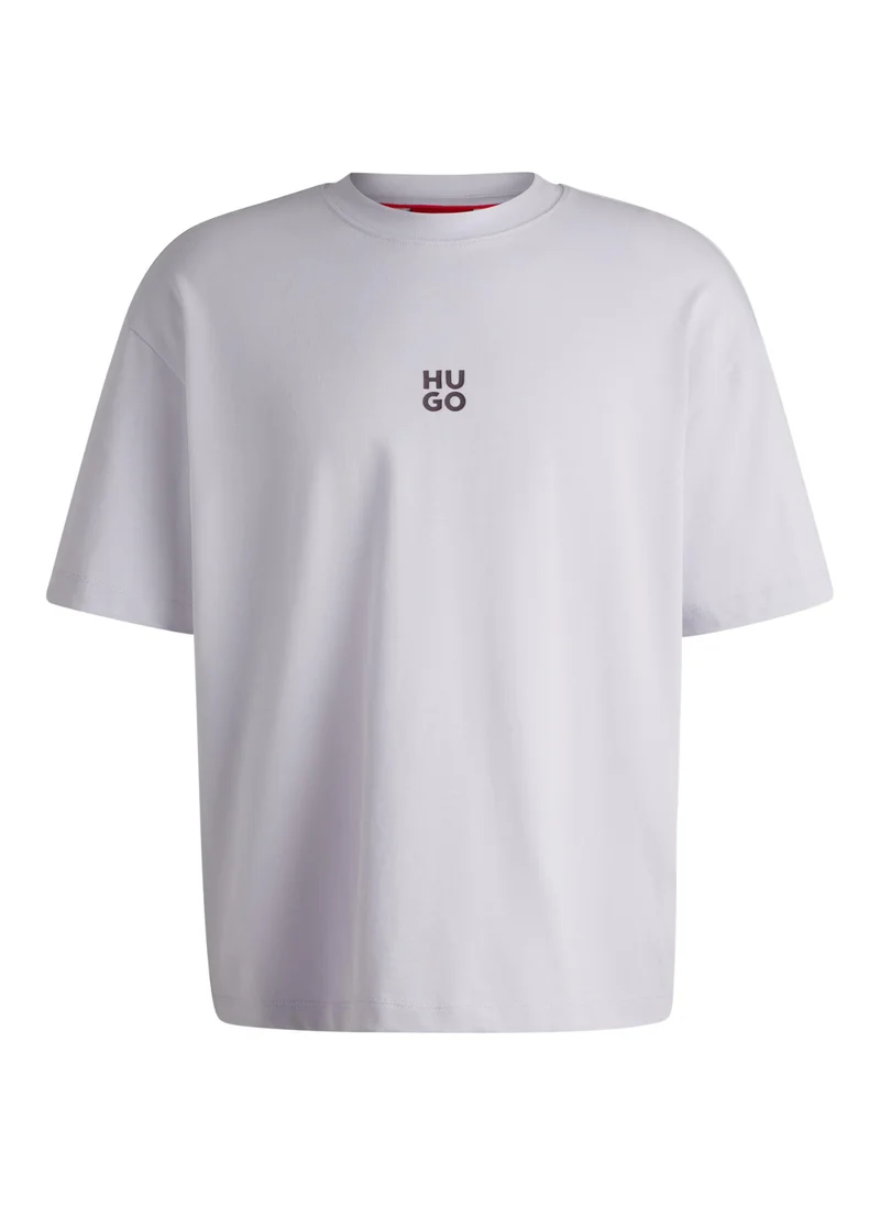 HUGO Stacked-logo T-shirt in cotton jersey
