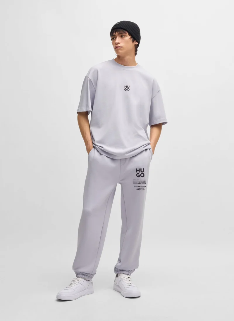 HUGO Stacked-logo T-shirt in cotton jersey