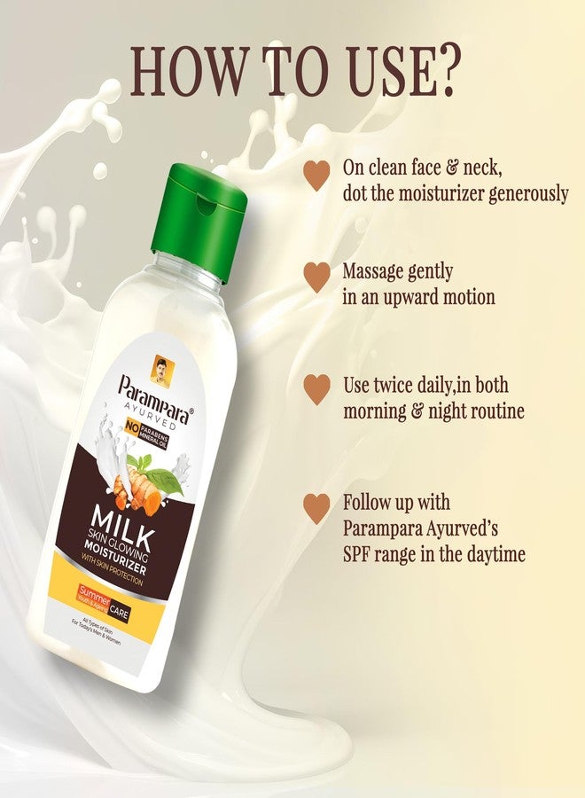 Parampara Ayurved Milk Skin Glowing Moisturizer | Herbal Daily Face & Body Cream with Vitamin E, Almond Oil & Jojoba Oil | Deep Nourishment for Dry & Dull Skin | 100ml | Pack Of 2 - Image 3