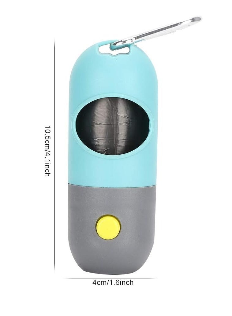 Dog Diaper Capsule Bag Dispenser with Built-in LED Flashlight and Metal Clip for Leash, 2pcs Capsule 20pcs Bags, Dog Walking Accessory (Random Color) - Image 2