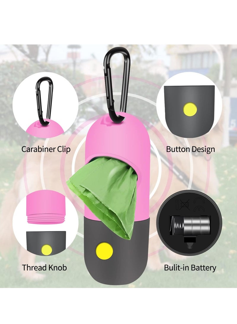 Dog Diaper Capsule Bag Dispenser with Built-in LED Flashlight and Metal Clip for Leash, 2pcs Capsule 20pcs Bags, Dog Walking Accessory (Random Color) - Image 5